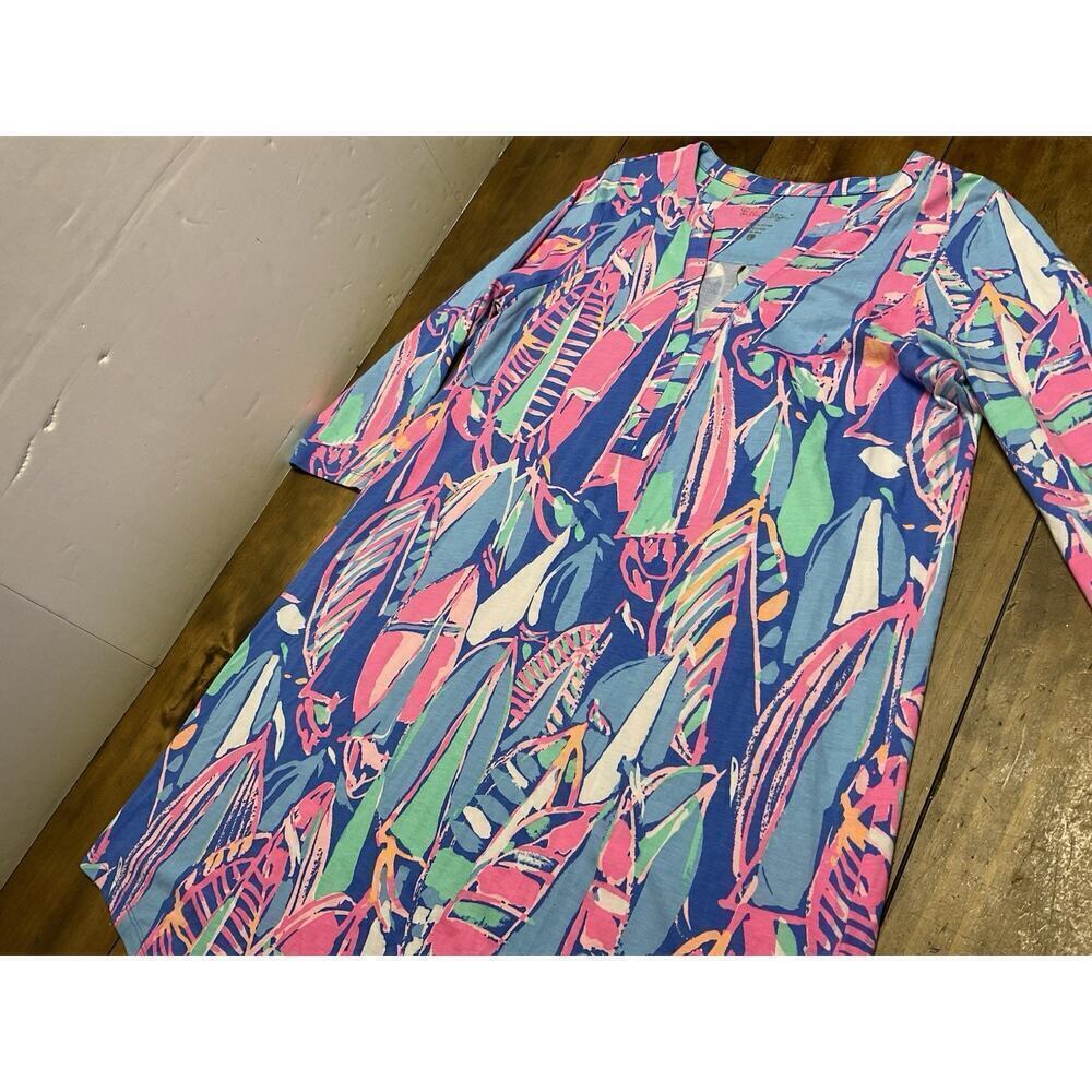 Lilly Pulitzer Ali Out To Sea Sail Boat Nautical Print Pattern Cotton Dress L - Picture 5 of 11